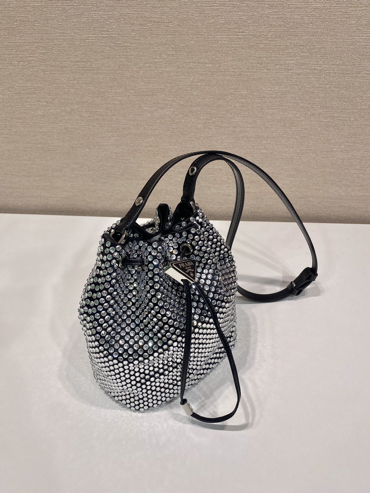 Pra*a satin mini-bag with crystals