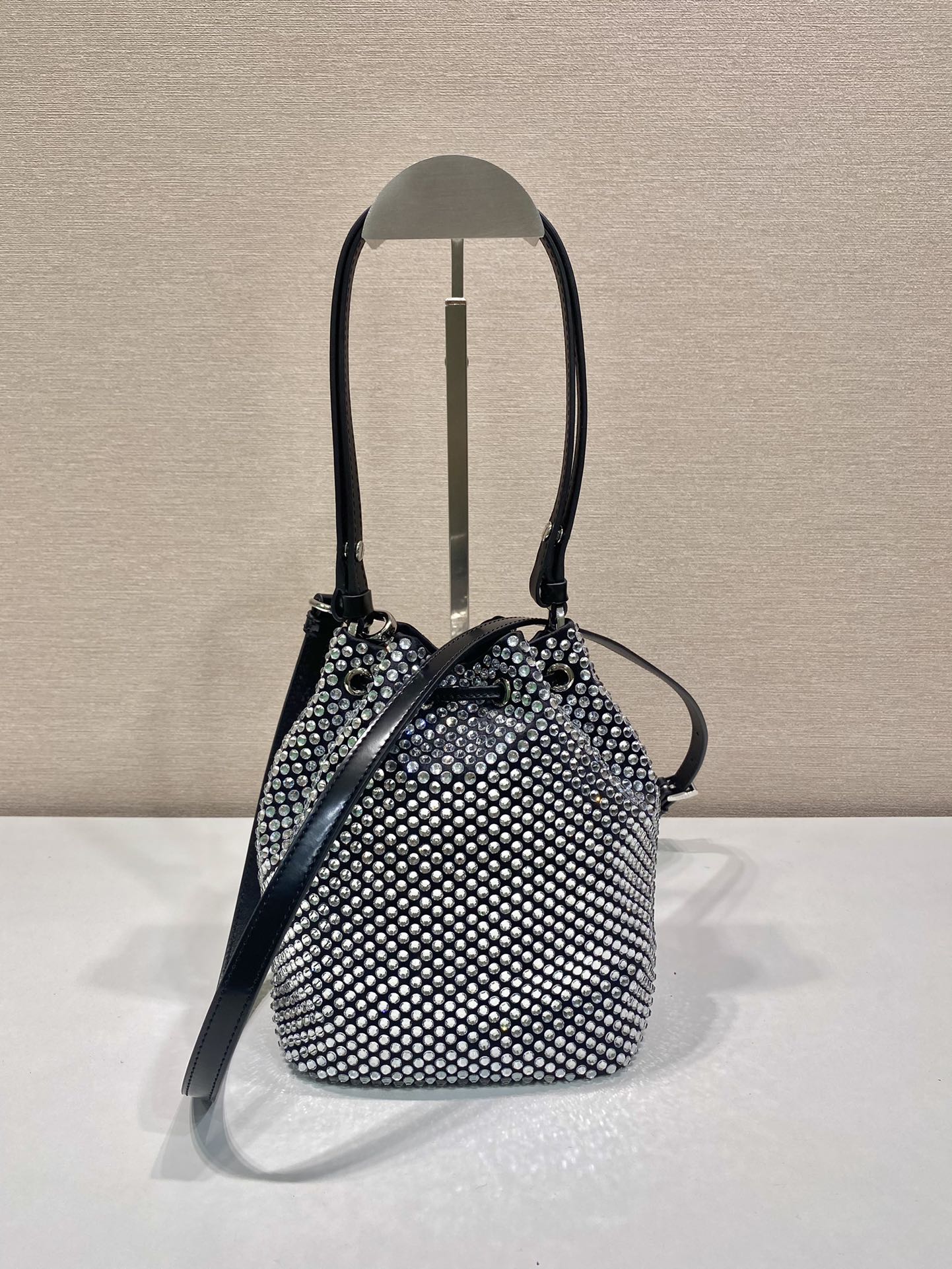 Pra*a satin mini-bag with crystals