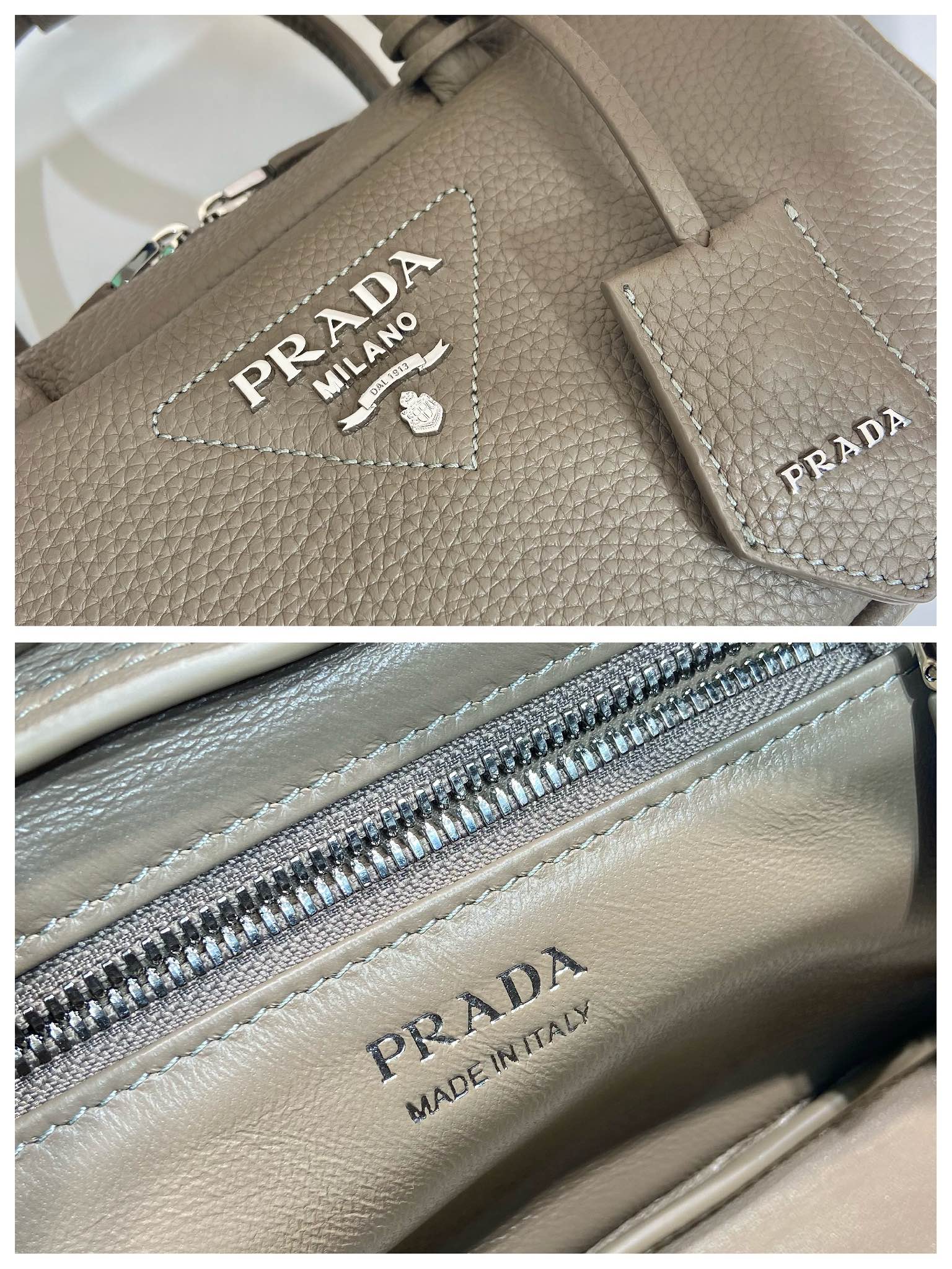 Pra*a leather top-handle bag
