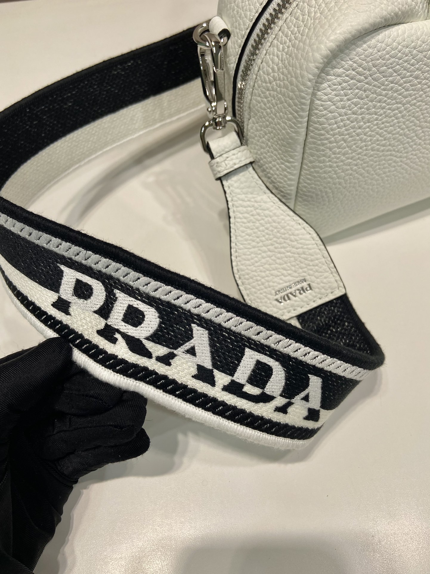 Pra*a leather top-handle bag