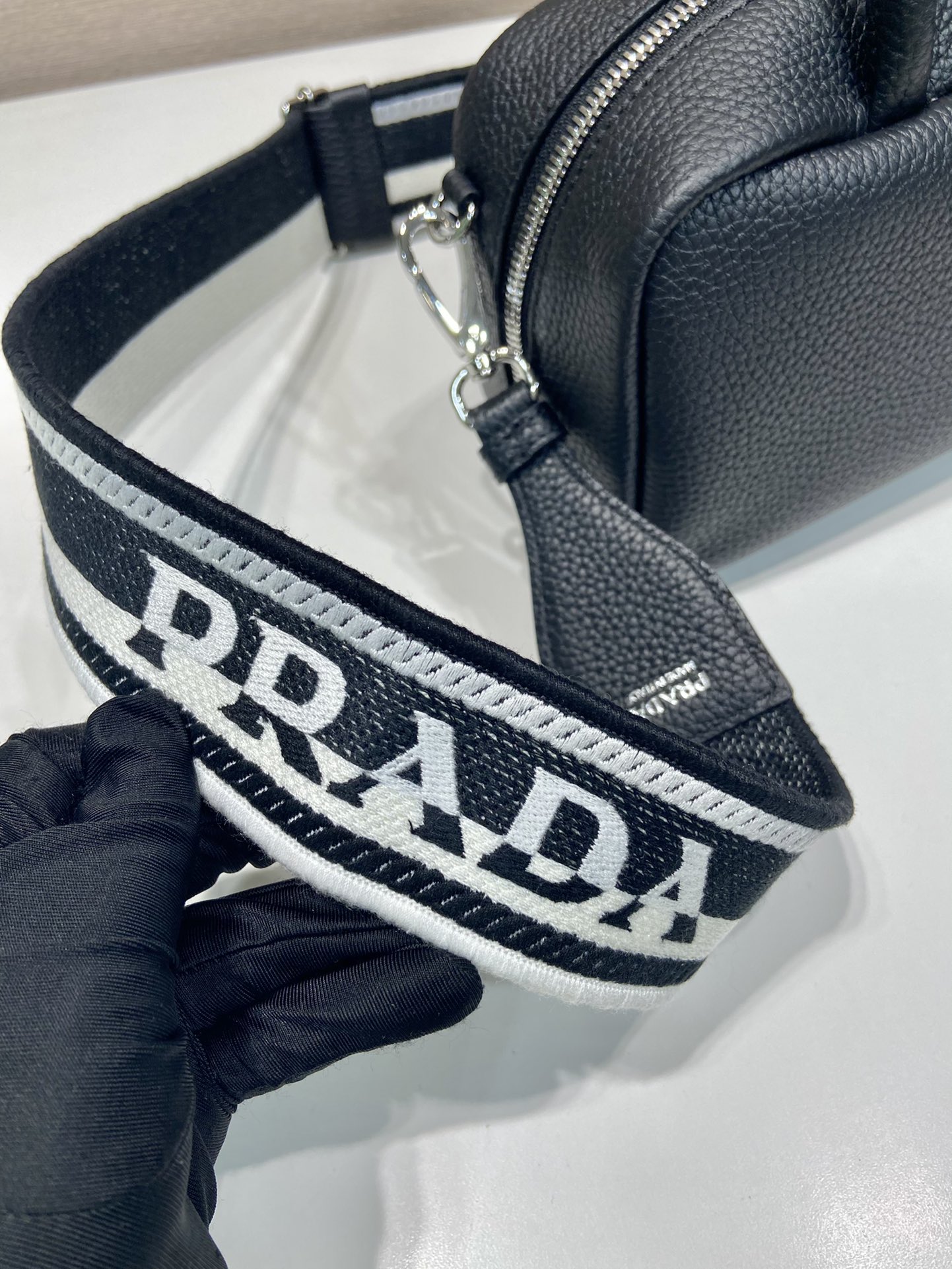 Pra*a leather top-handle bag