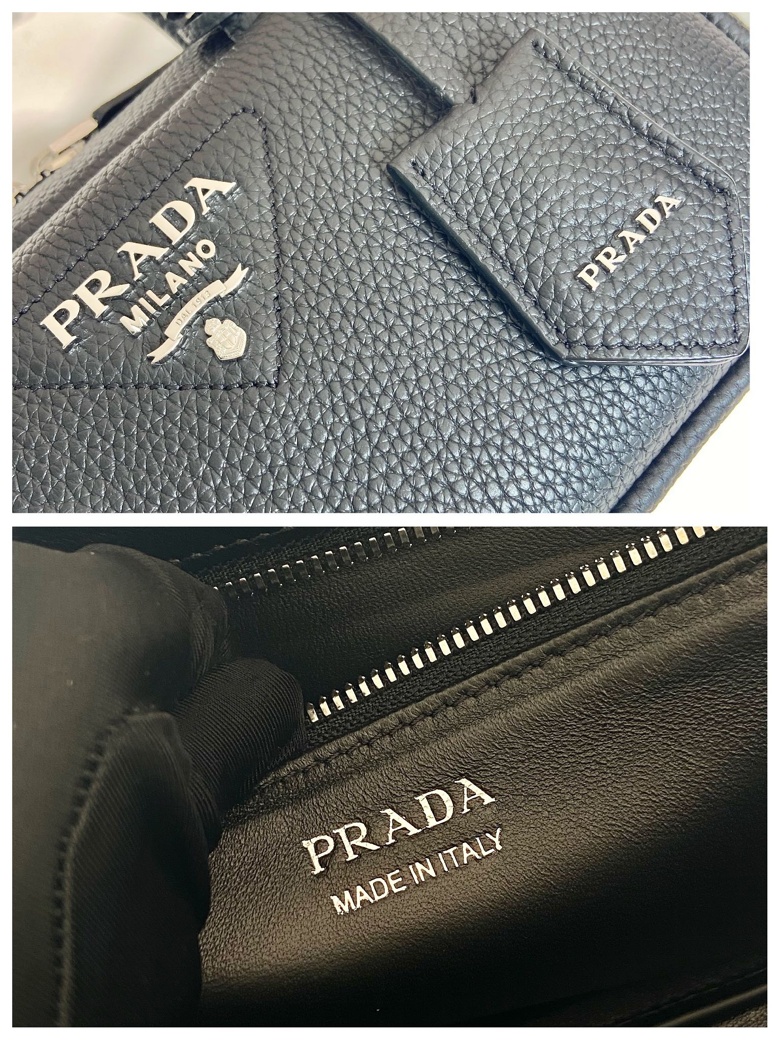 Pra*a leather top-handle bag