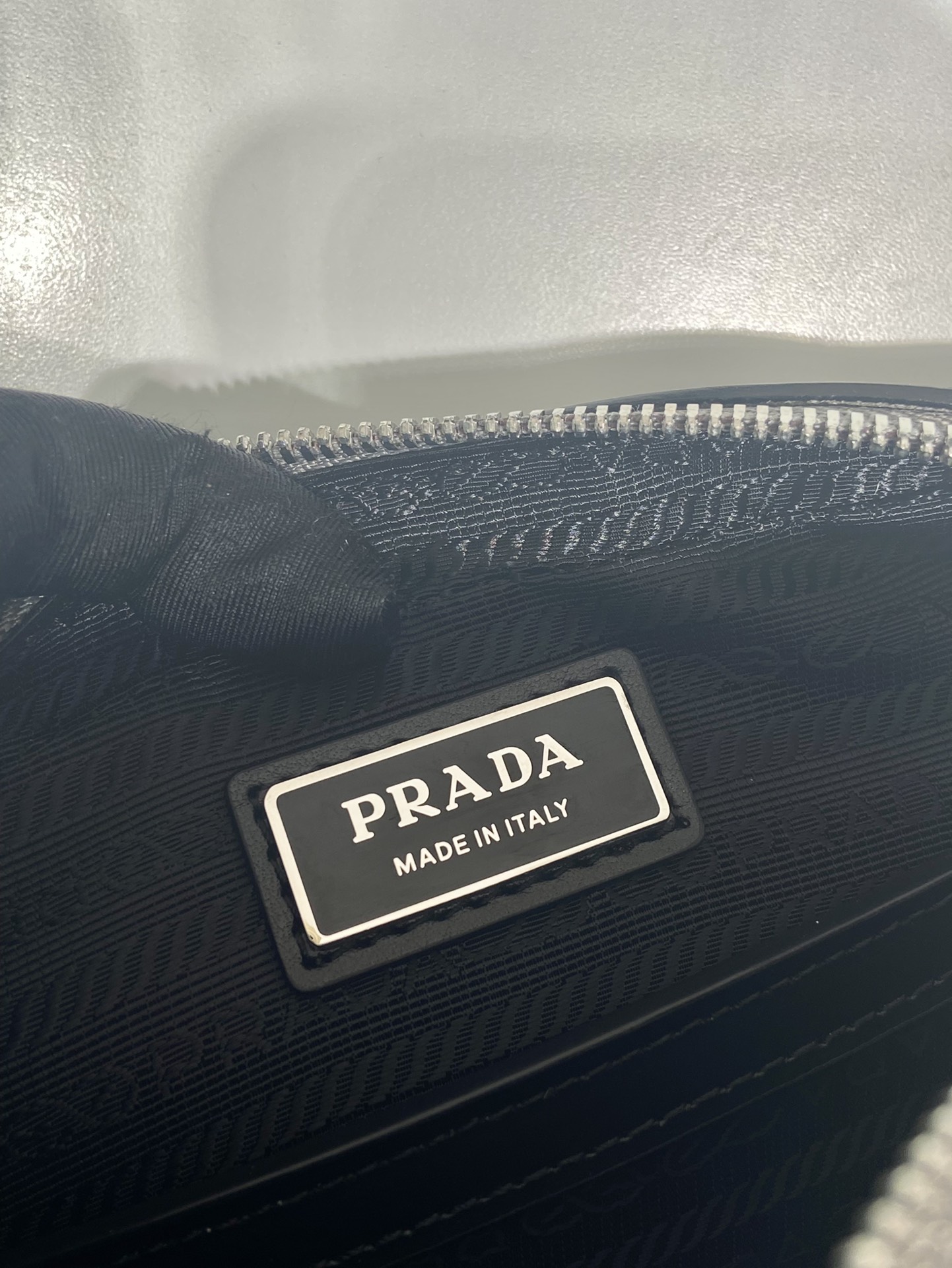 Pra*a saffiano leather shoulder bag