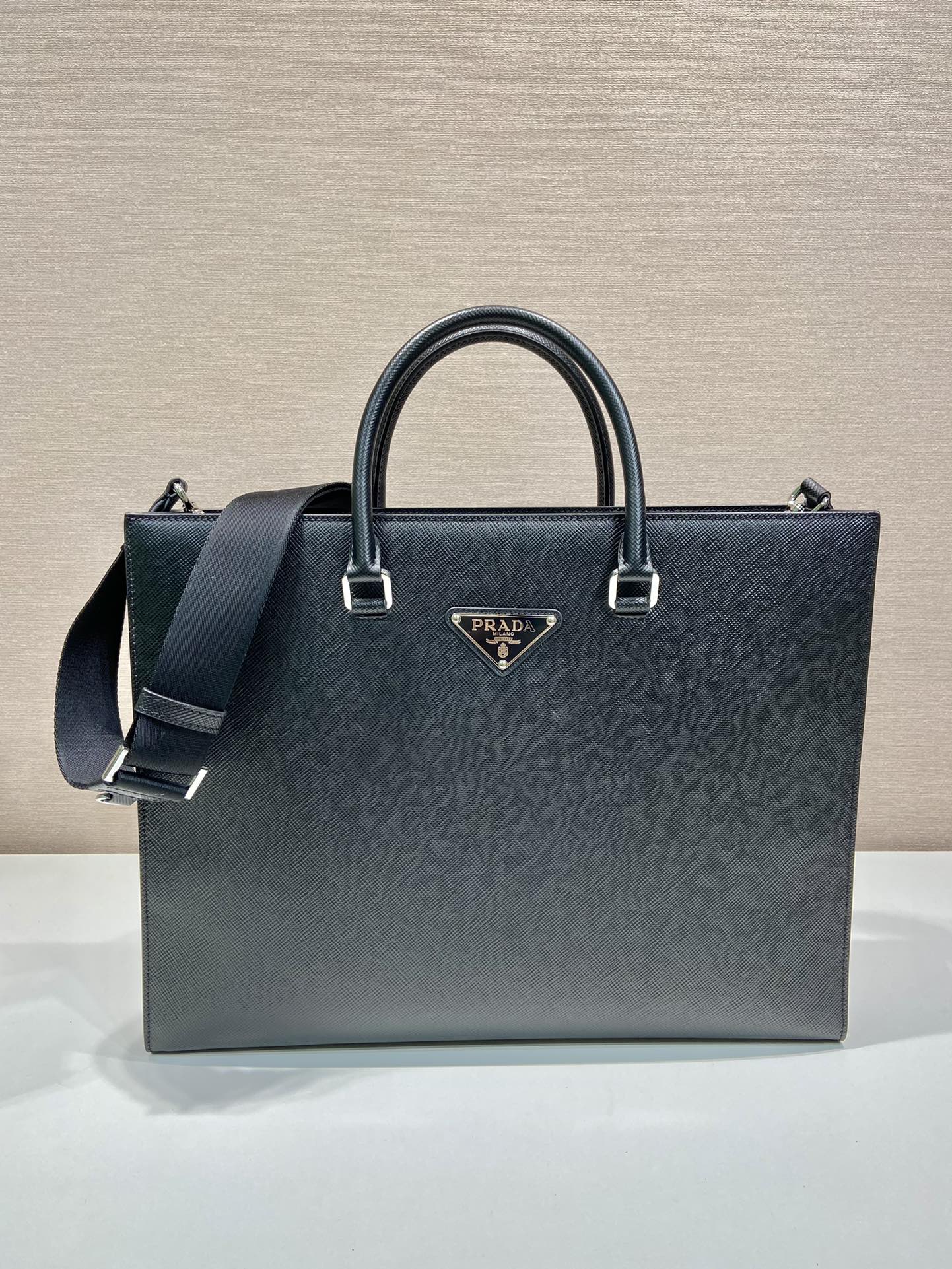 Pra*a saffiano leather tote bag