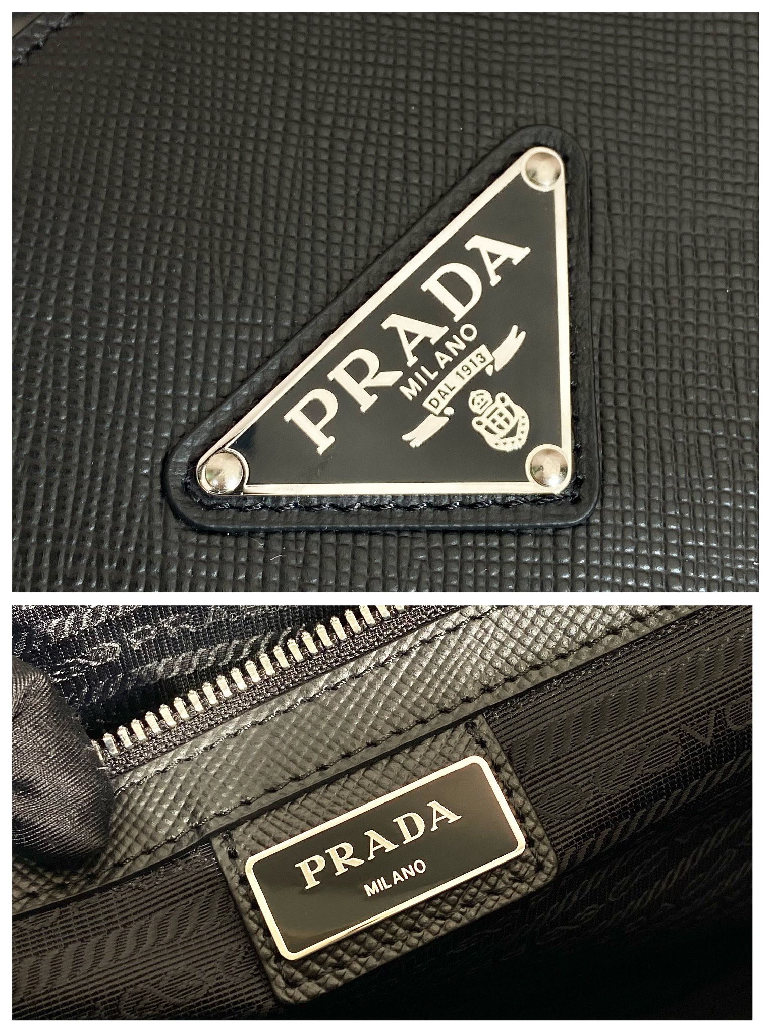 Pra*a saffiano leather tote bag