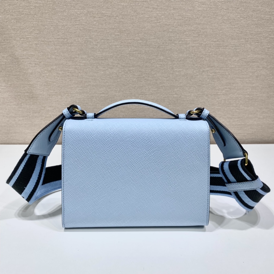 Pra*a monochrome saffiano and leather bag