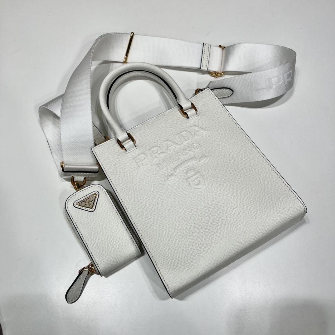 Pra*a small saffiano leather handbag