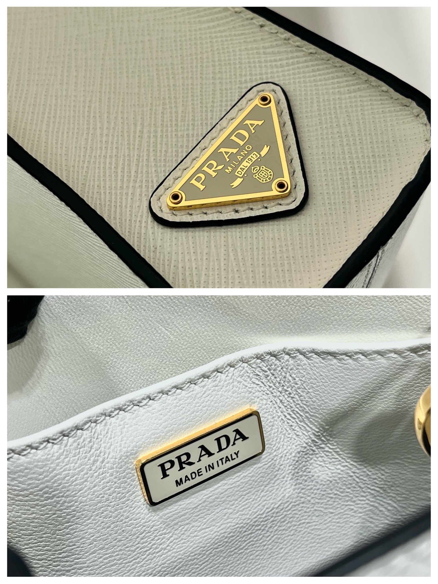 Pra*a small saffiano leather handbag