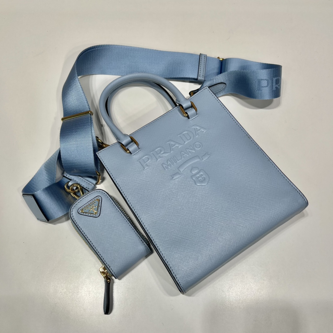 Pra*a small saffiano leather handbag