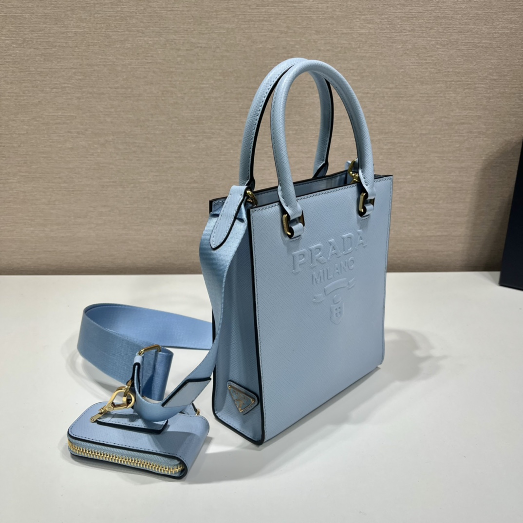 Pra*a small saffiano leather handbag