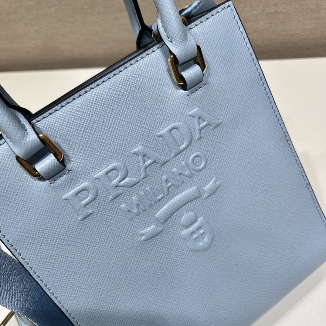 Pra*a small saffiano leather handbag