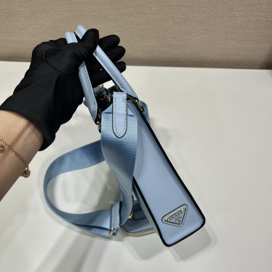Pra*a small saffiano leather handbag