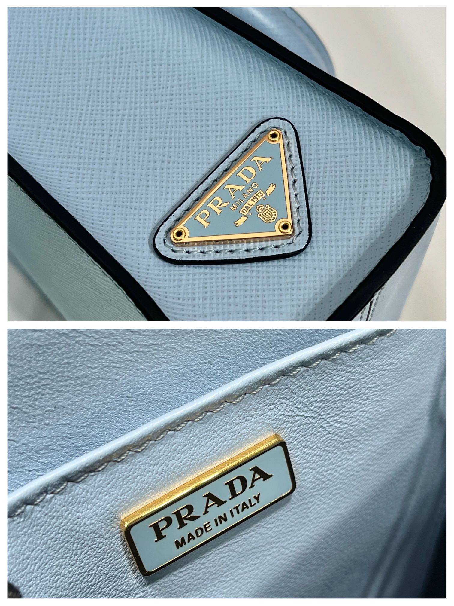 Pra*a small saffiano leather handbag