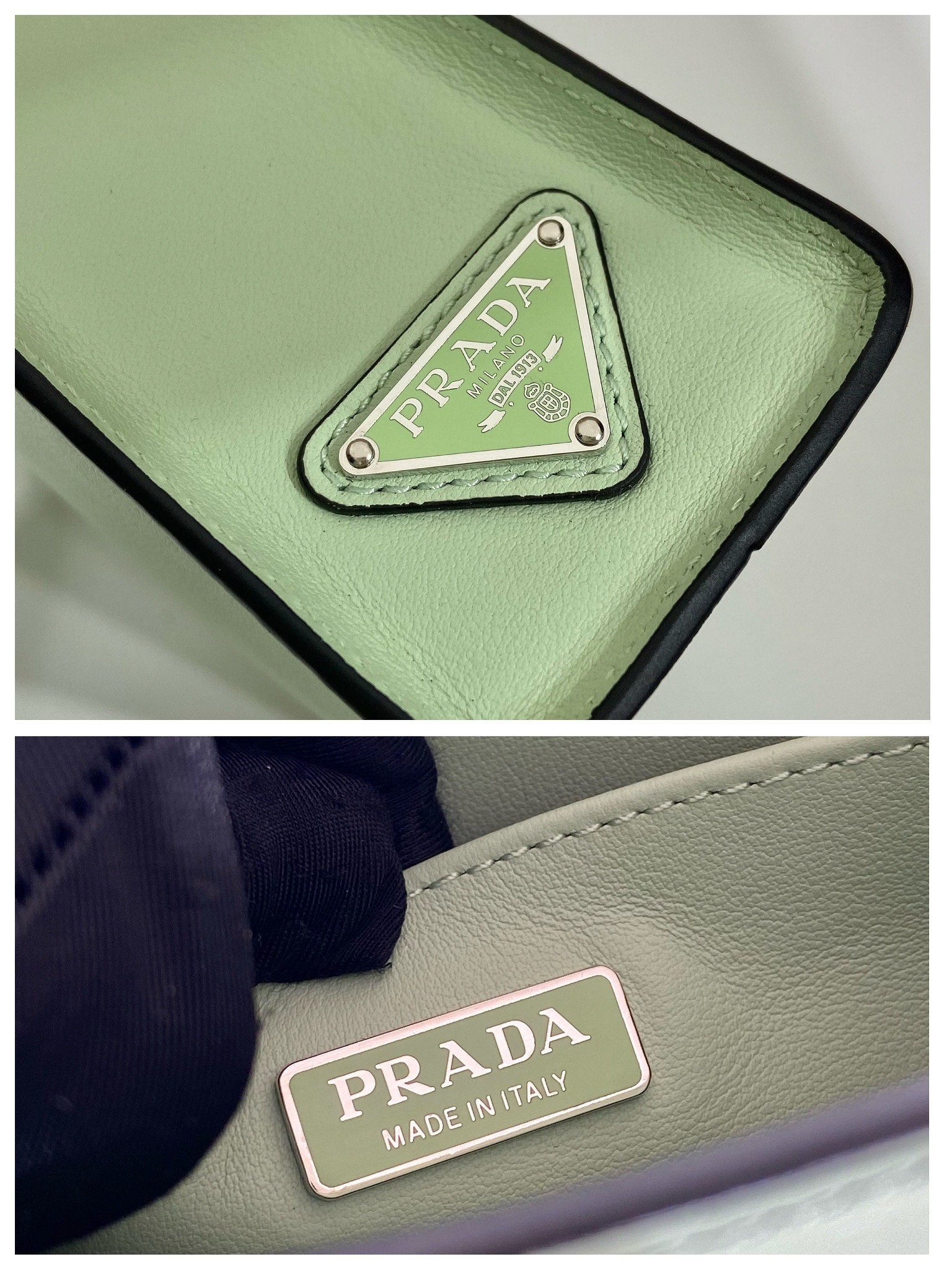Pra*a small saffiano leather handbag
