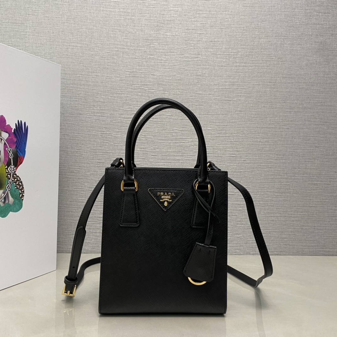 Pra*a saffiano leather handbag