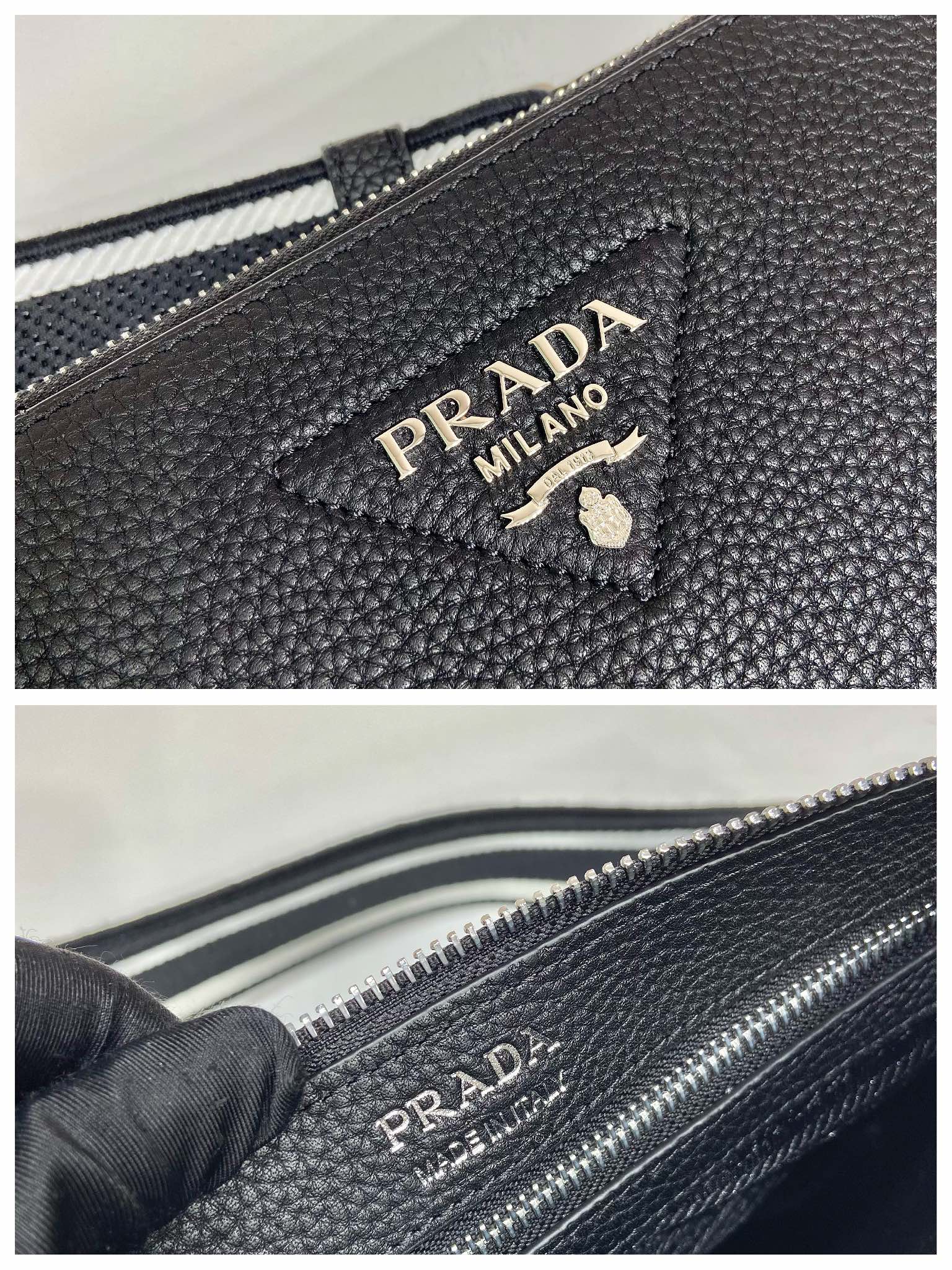 Pra*a leather shoulder bag