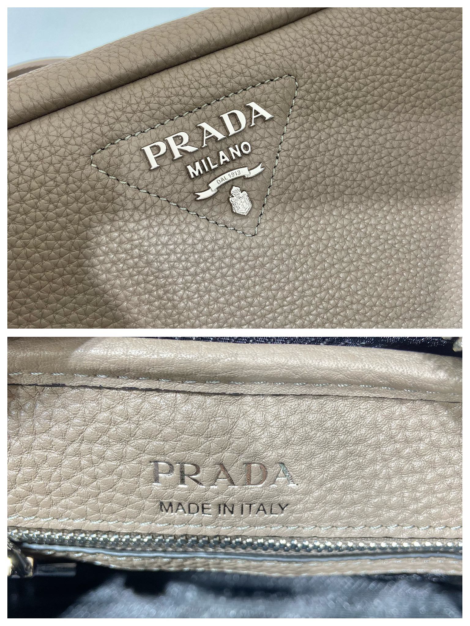 Pra*a leather shoulder bag