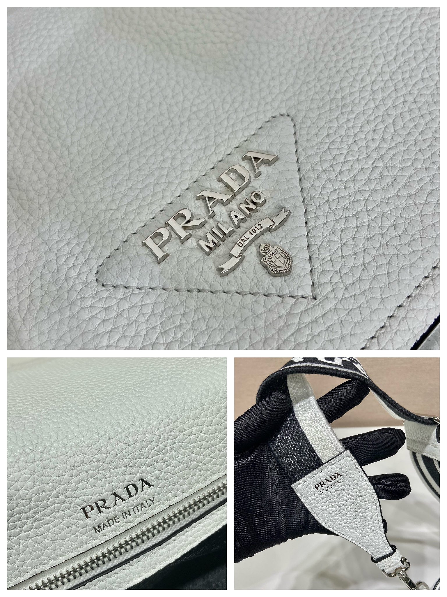 Pra*a leather shoulder bag