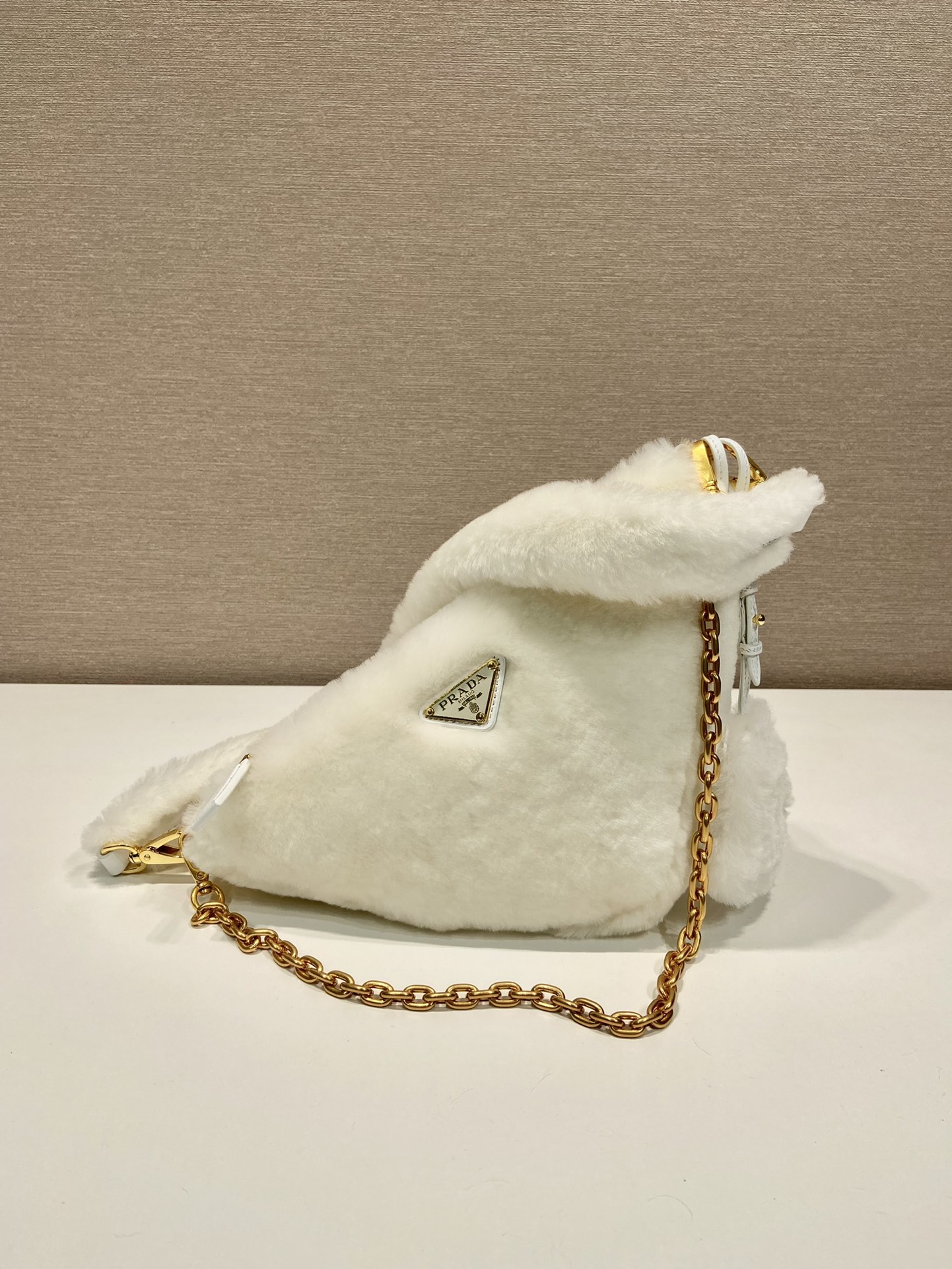 Pra*a shearling mini-bag