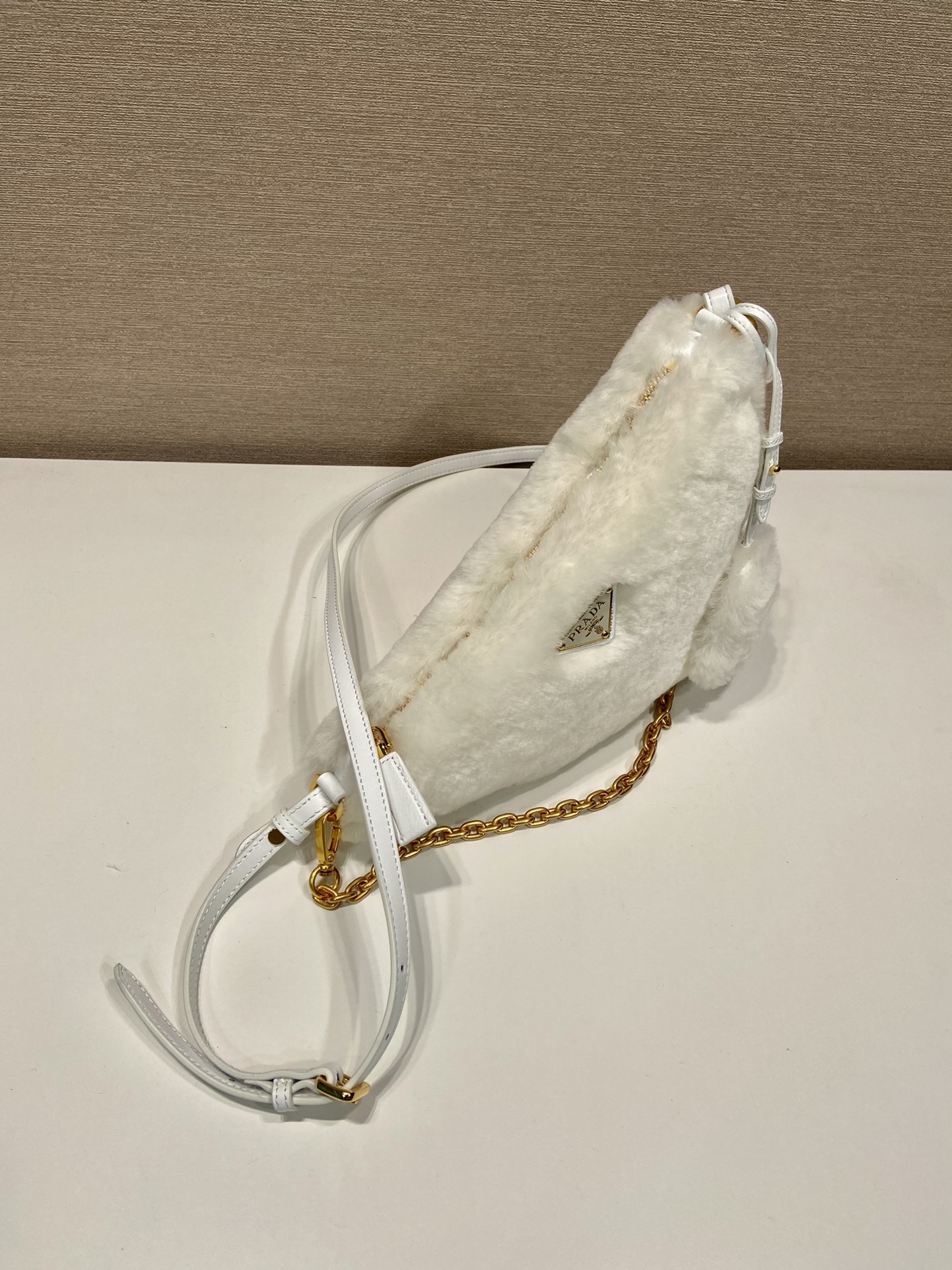 Pra*a shearling mini-bag