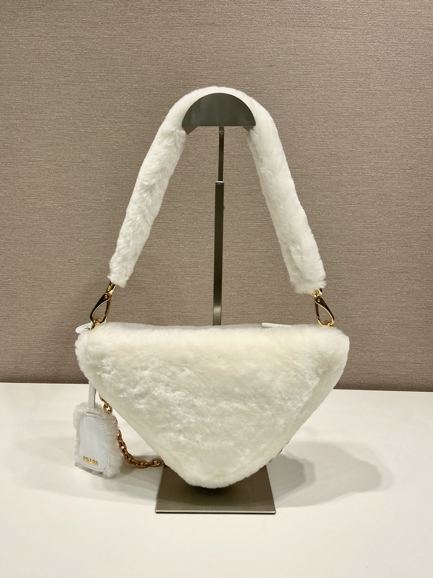 Pra*a shearling mini-bag