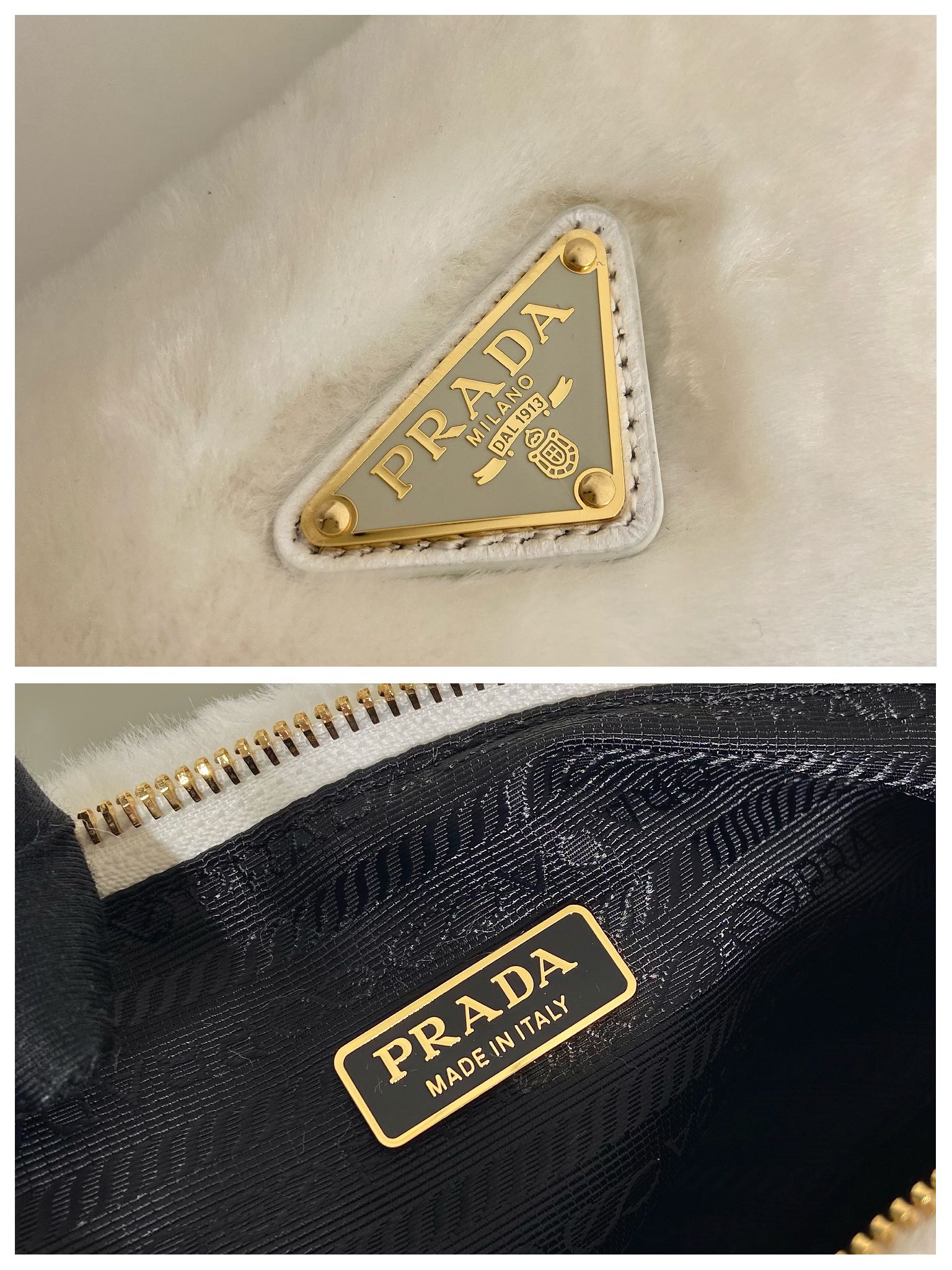 Pra*a shearling mini-bag
