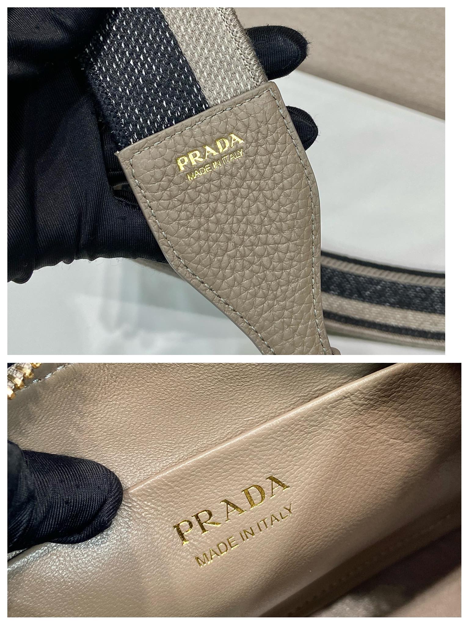 Pra*a leather shoulder bag