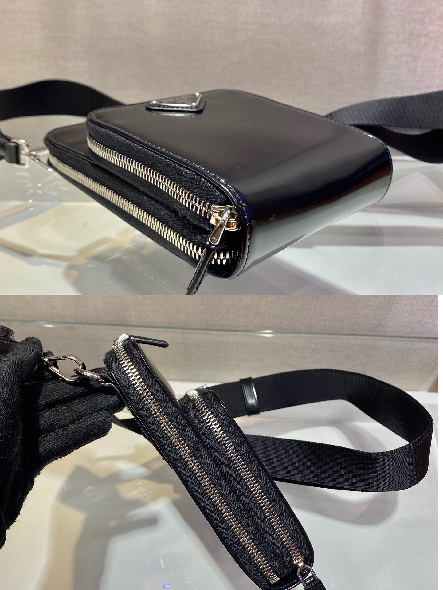 Pra*a saffiano leather smartphone case