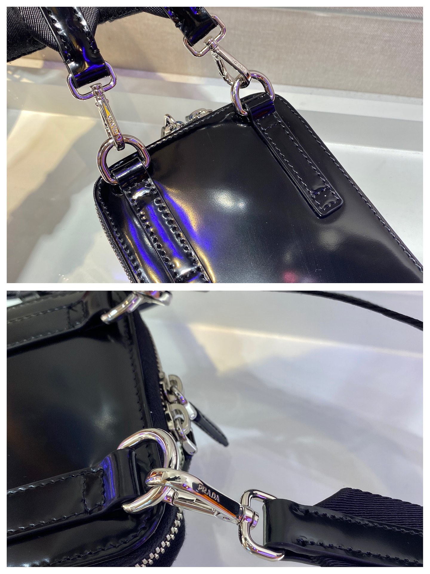 Pra*a saffiano leather smartphone case