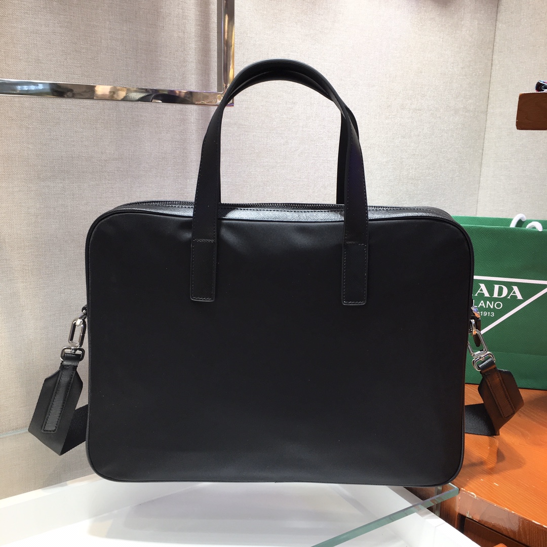 Pra*a saffiano leather work bag