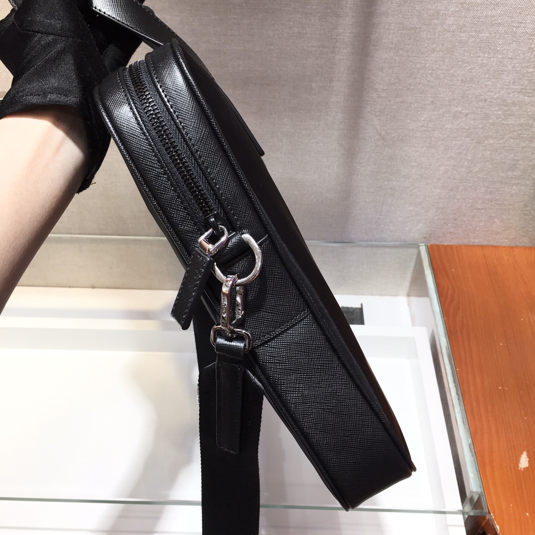 Pra*a saffiano leather work bag