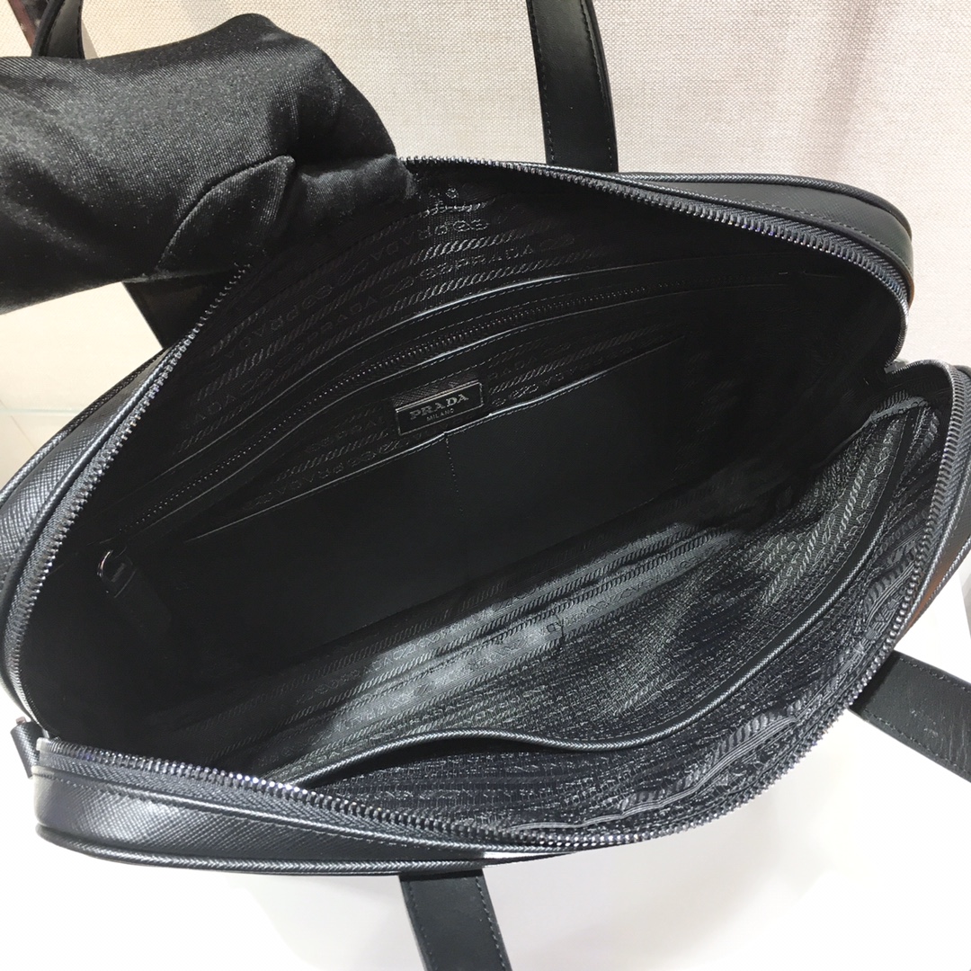 Pra*a saffiano leather work bag