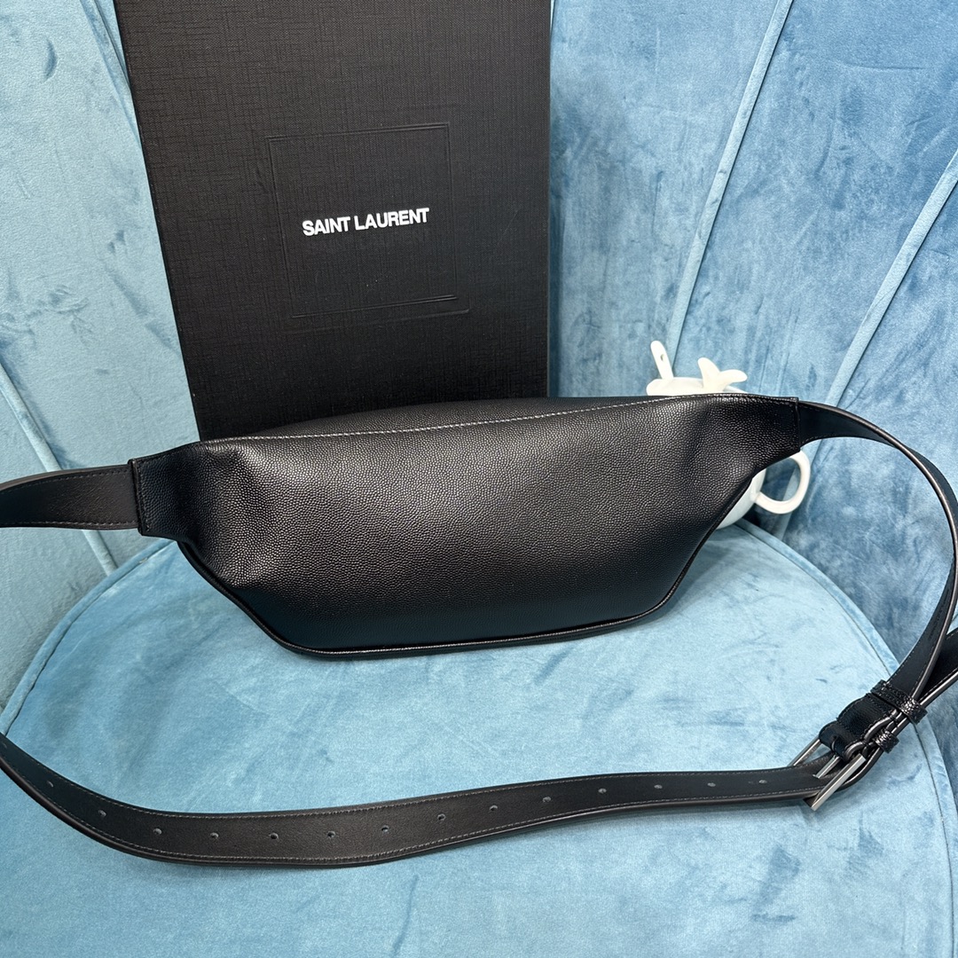 YSL CASSANDRE CLASSIC BELT BAG IN GRAIN DE POUDRE EMBOSSED LEATHER