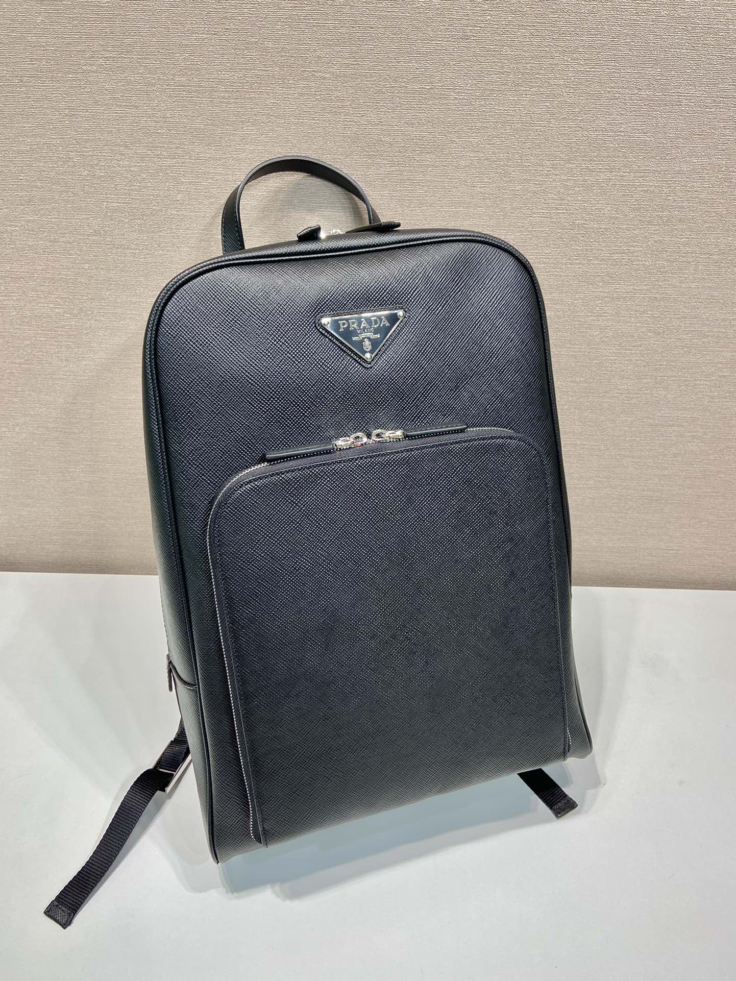 Pra*a saffiano leather backpack