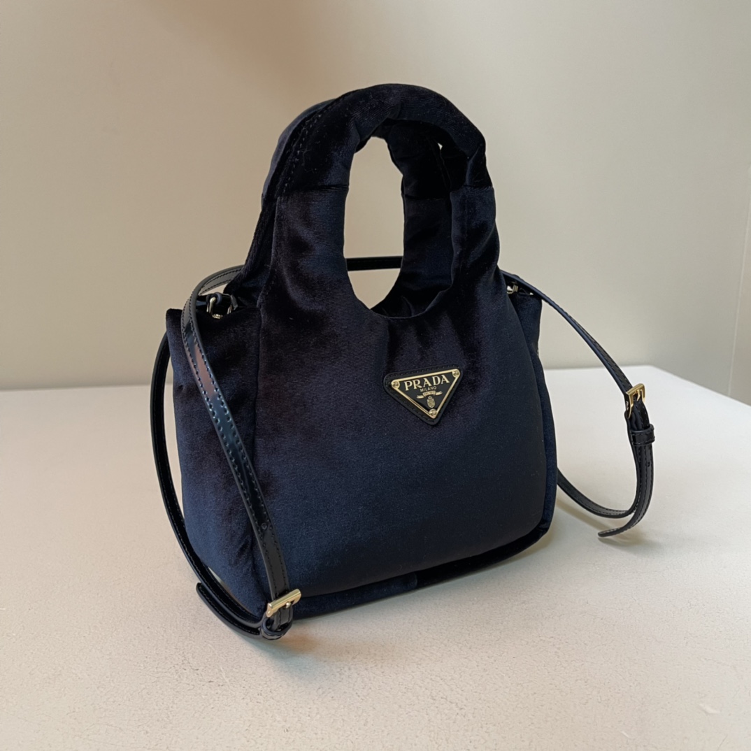 Pra*a padded velvet mini handbag