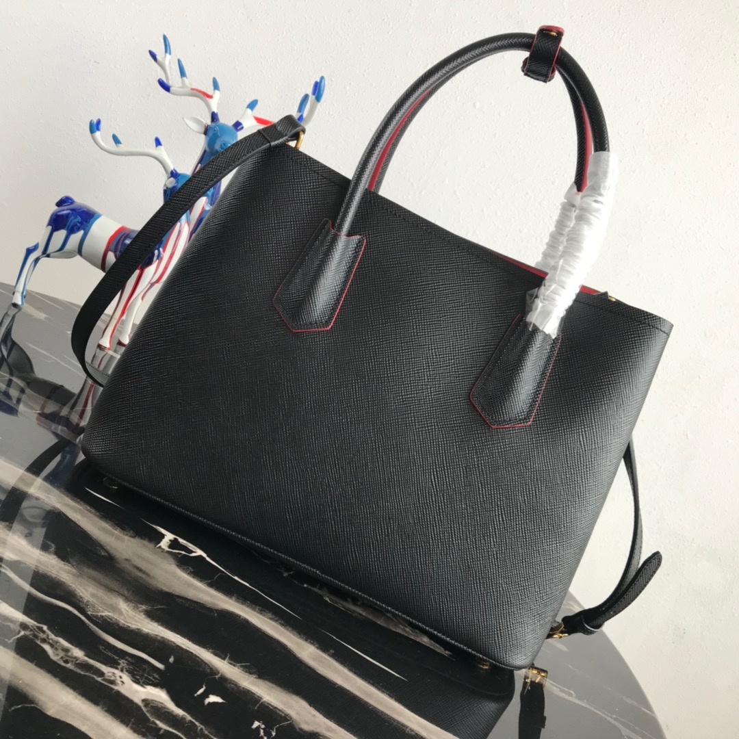 Pra*a medium saffiano leather double Pra*a bag