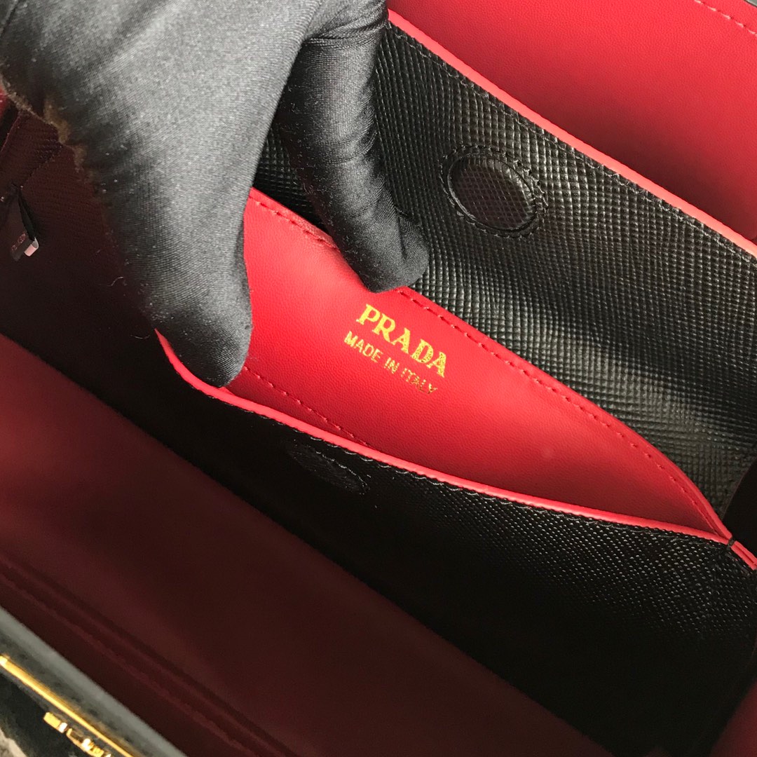 Pra*a medium saffiano leather double Pra*a bag