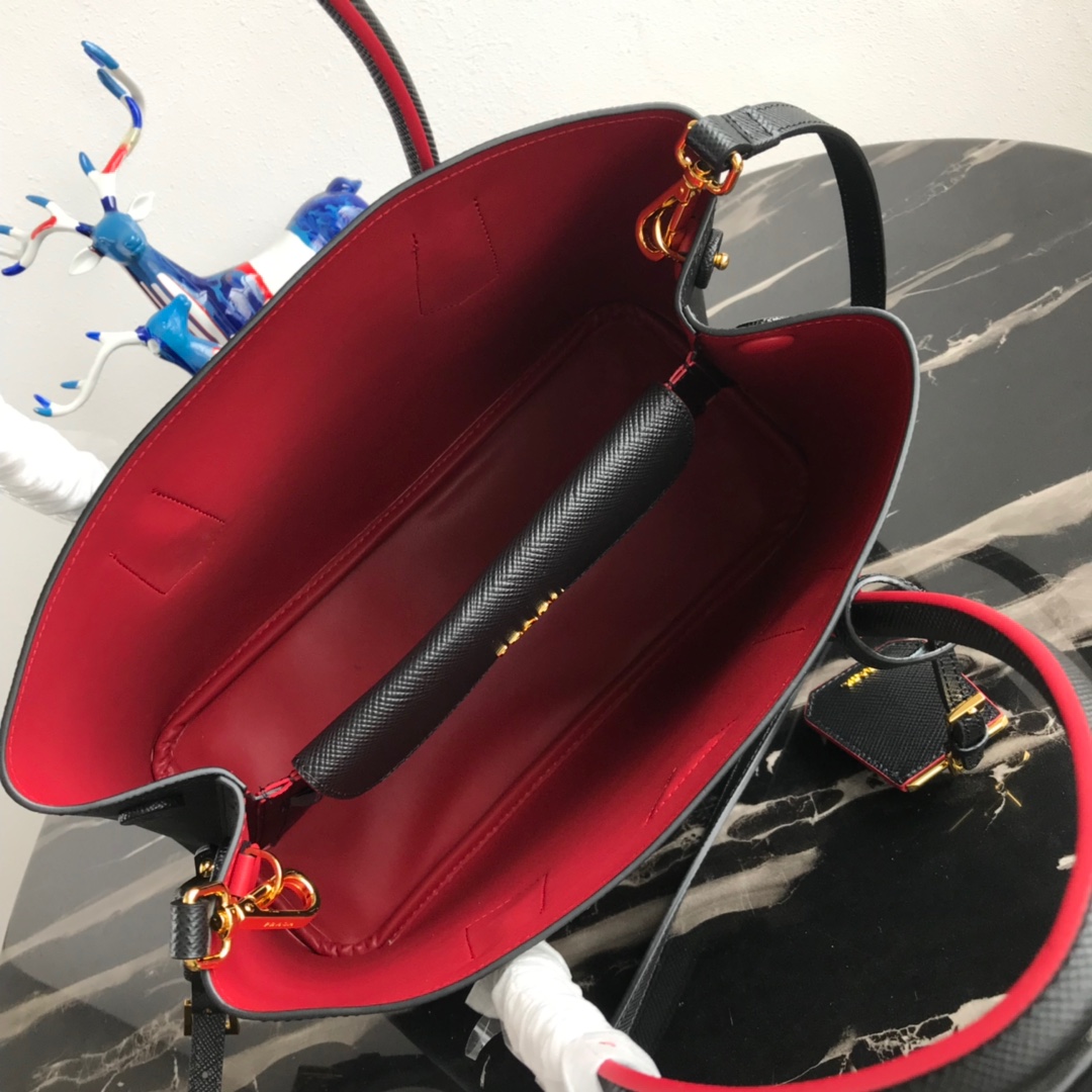 Pra*a medium saffiano leather double Pra*a bag