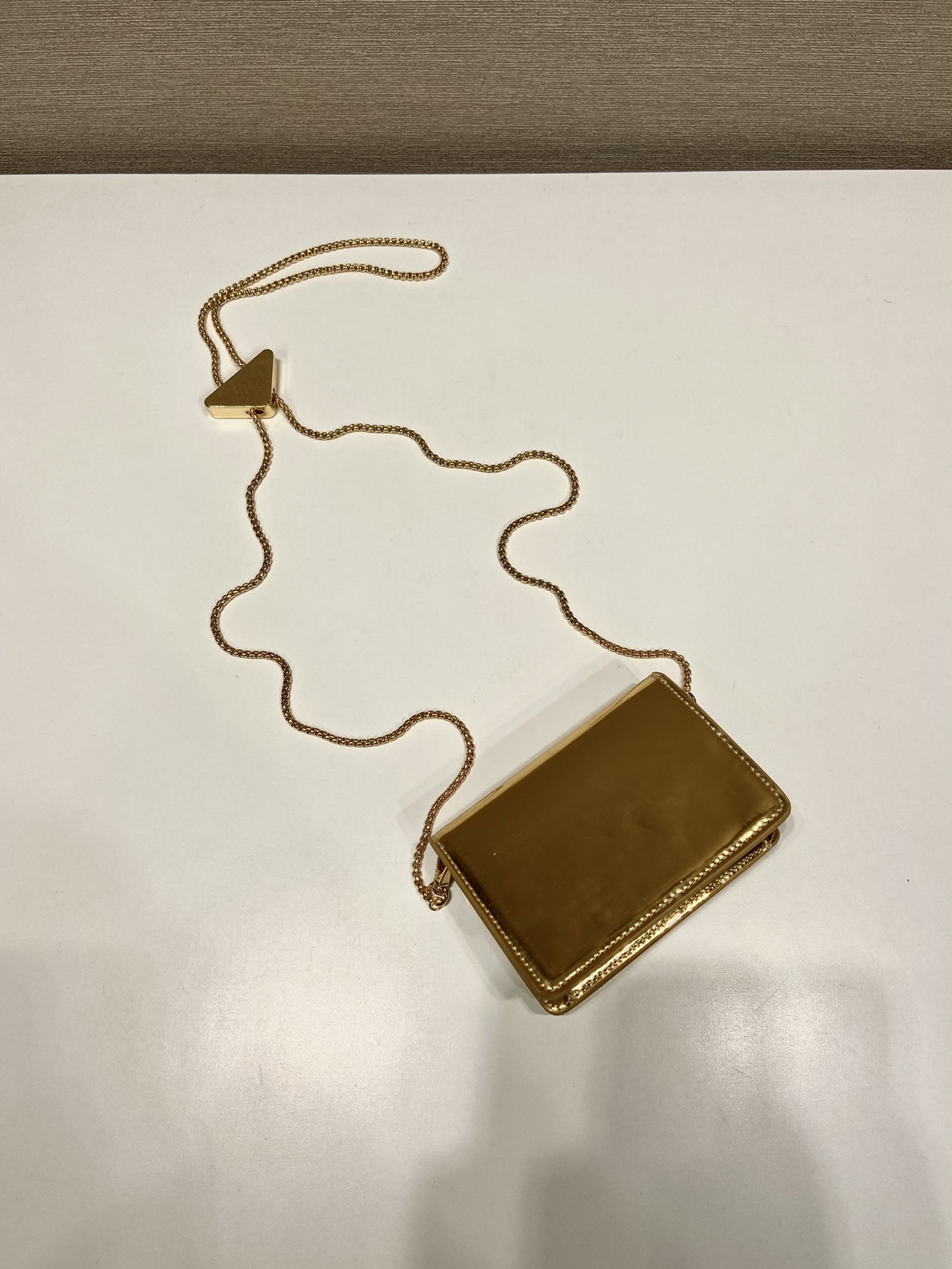 Pra*a cardholder with shoulder strap and crystals