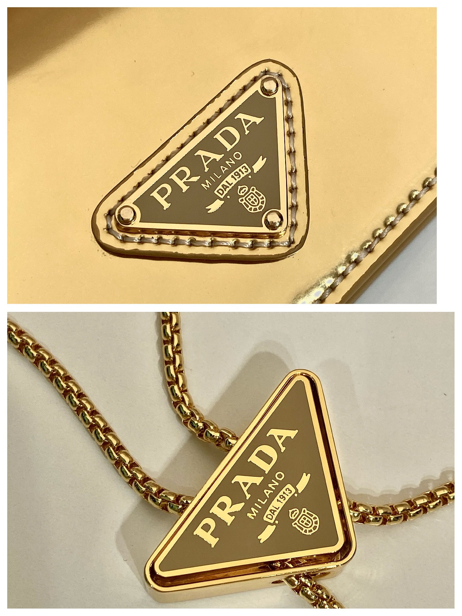 Pra*a cardholder with shoulder strap and crystals
