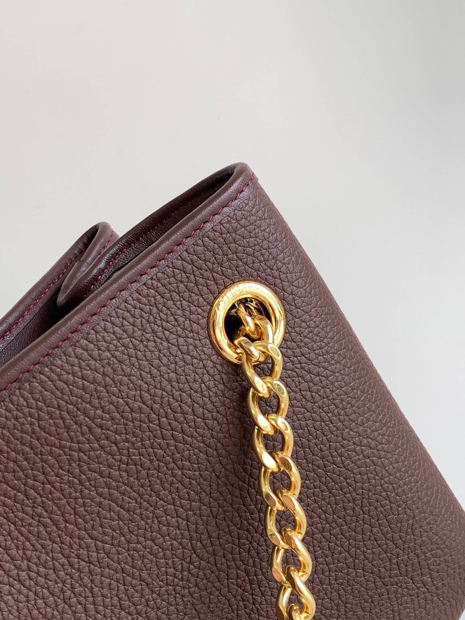 ce**e medium newspaper bag in S*pple calfskin chestnut