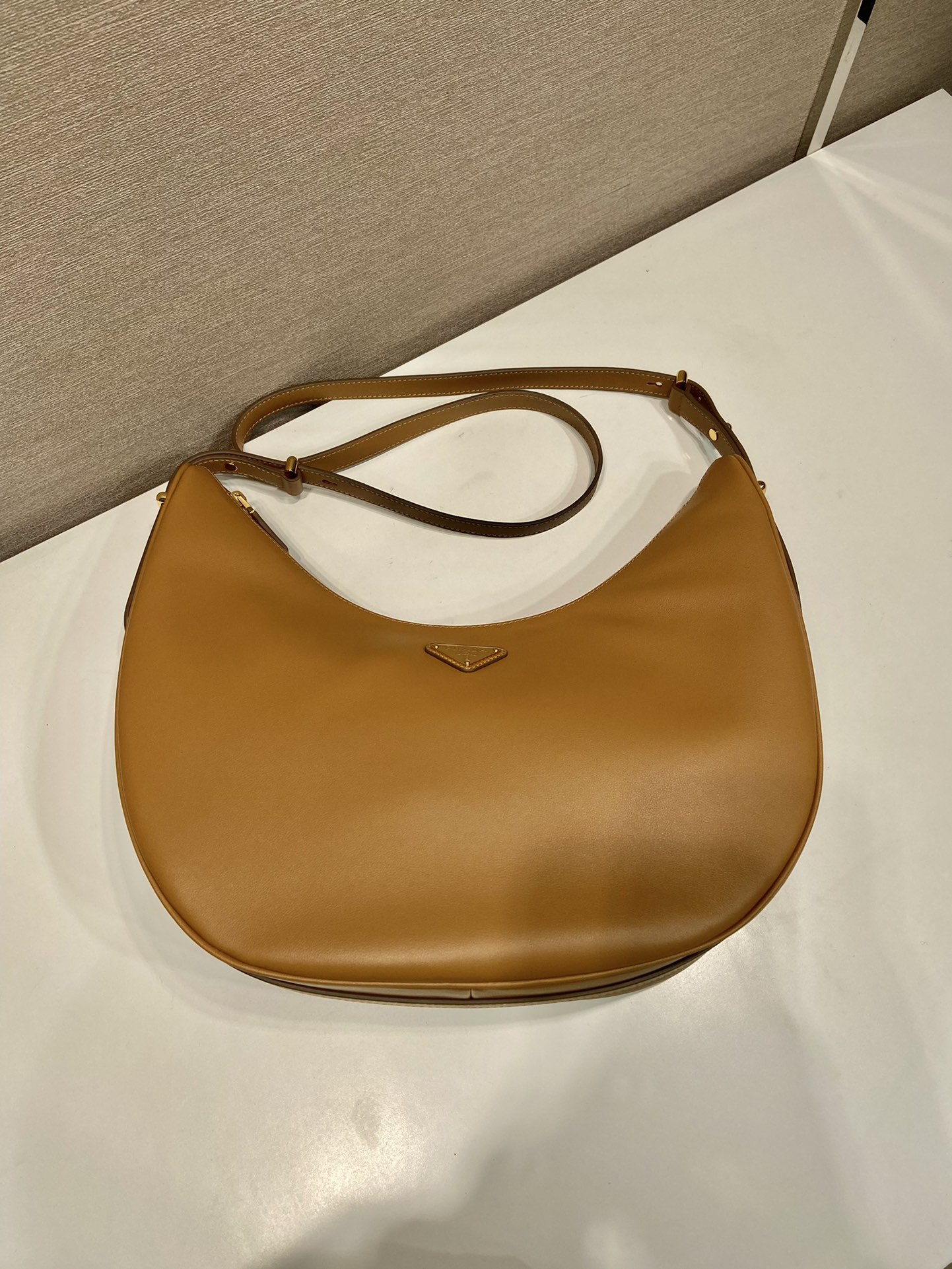 Pra*a large leather shoulder bag hobo
