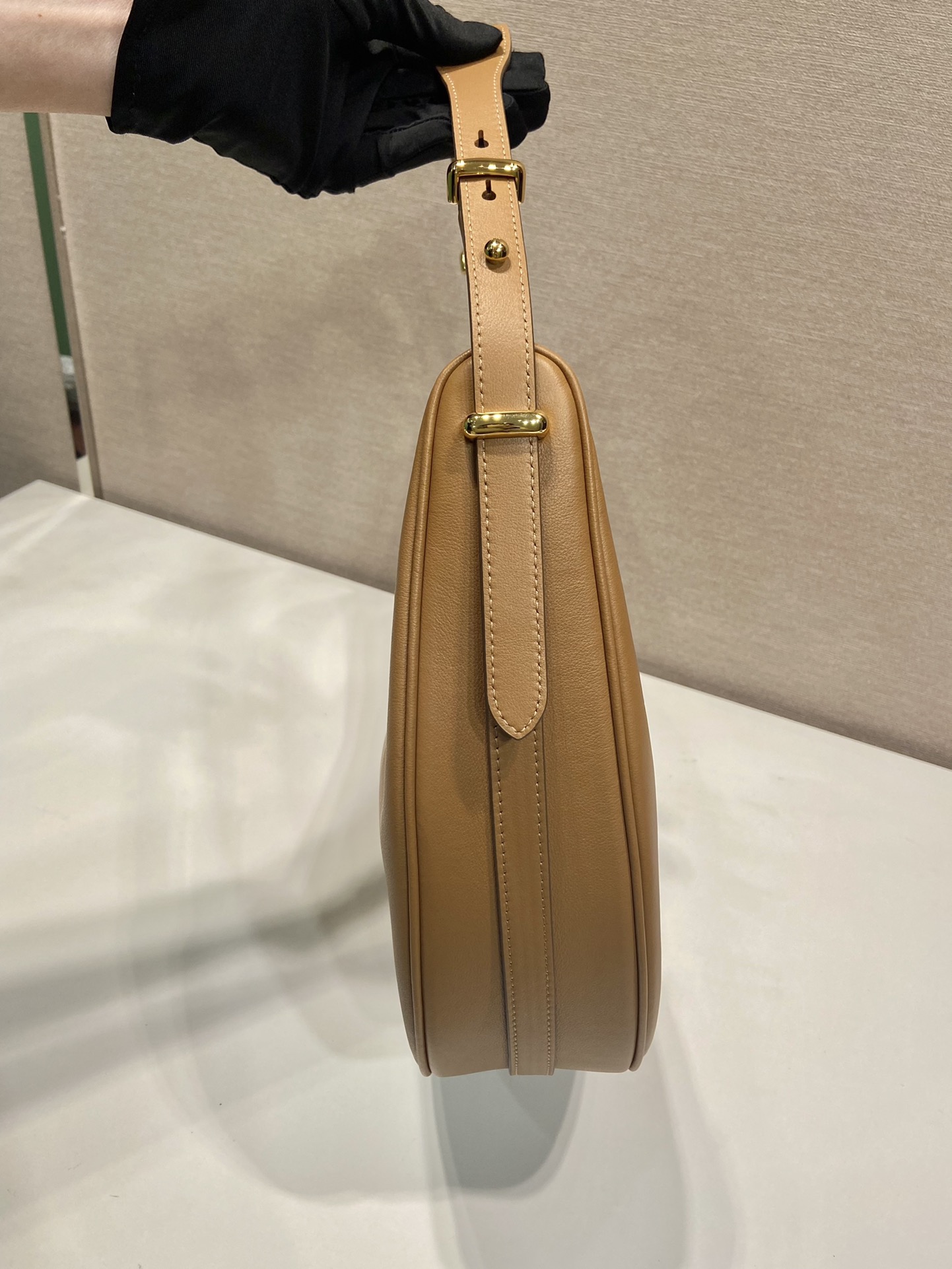 Pra*a large leather shoulder bag hobo