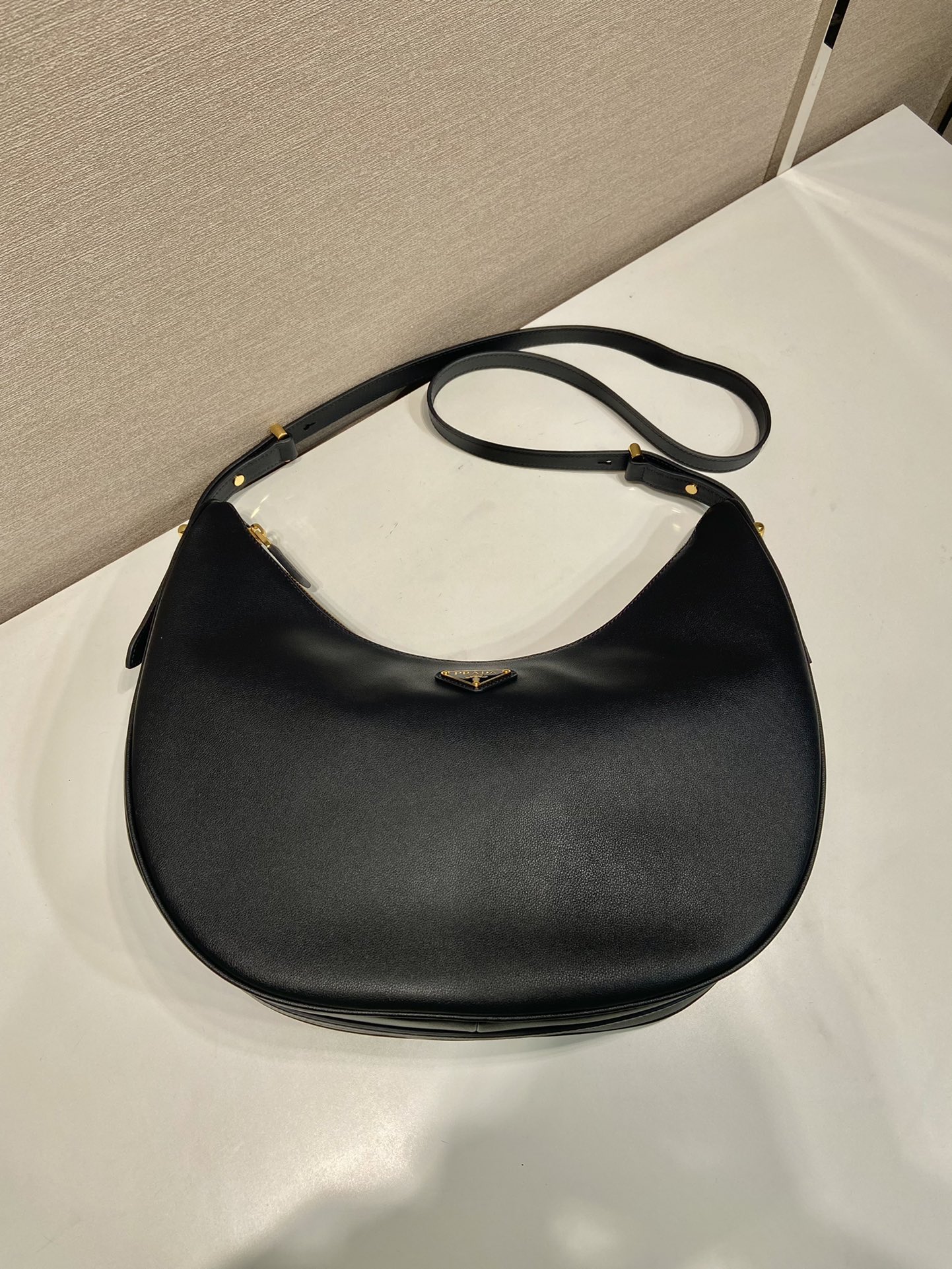 Pra*a large leather shoulder bag hobo
