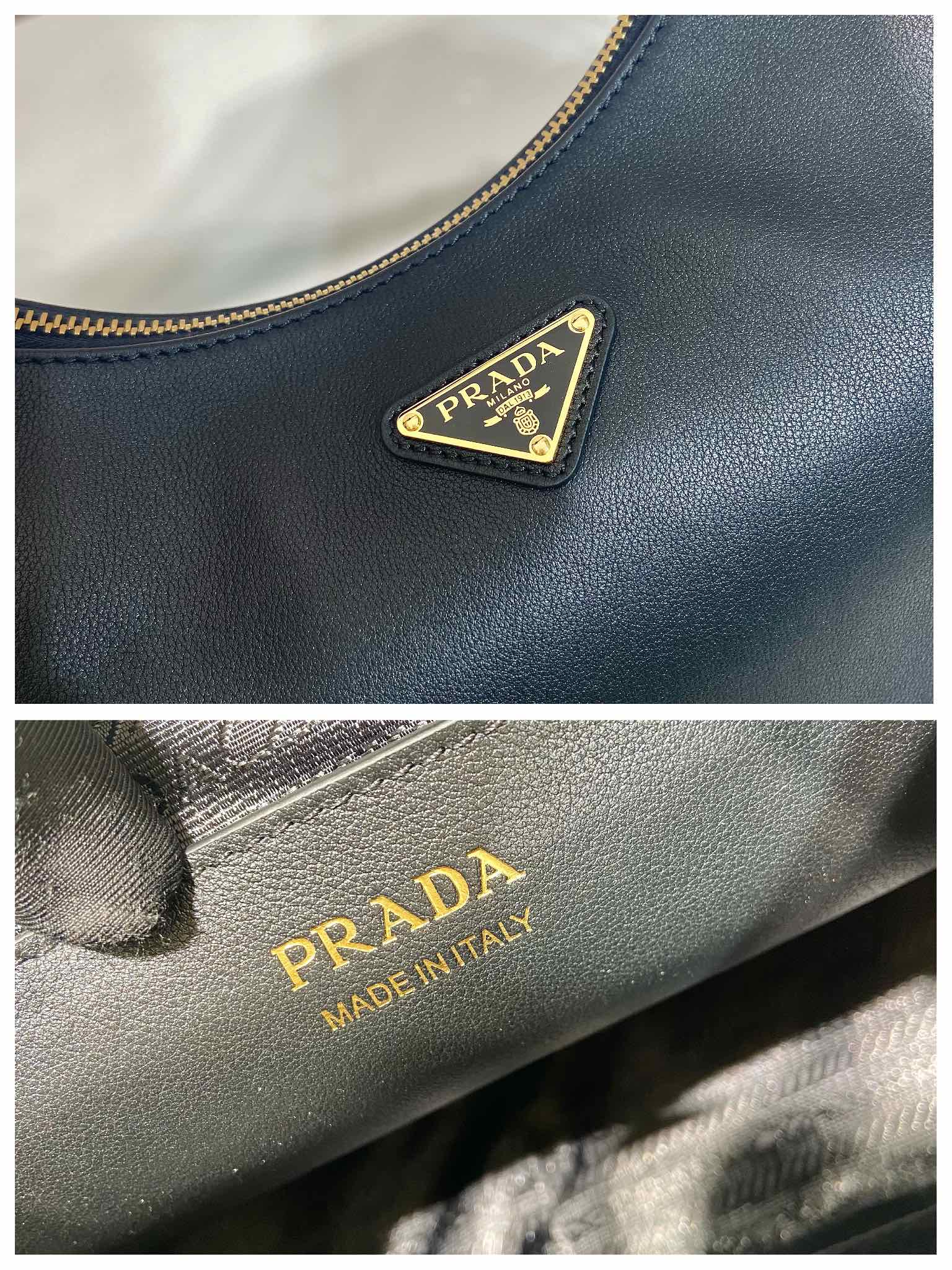 Pra*a large leather shoulder bag hobo