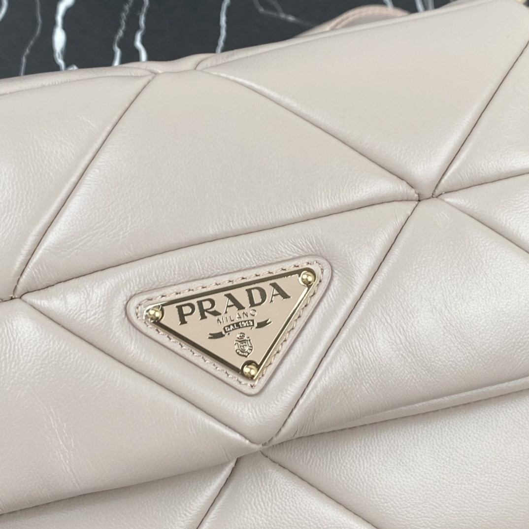 Pra*a system nappa patchwork shoulder bag