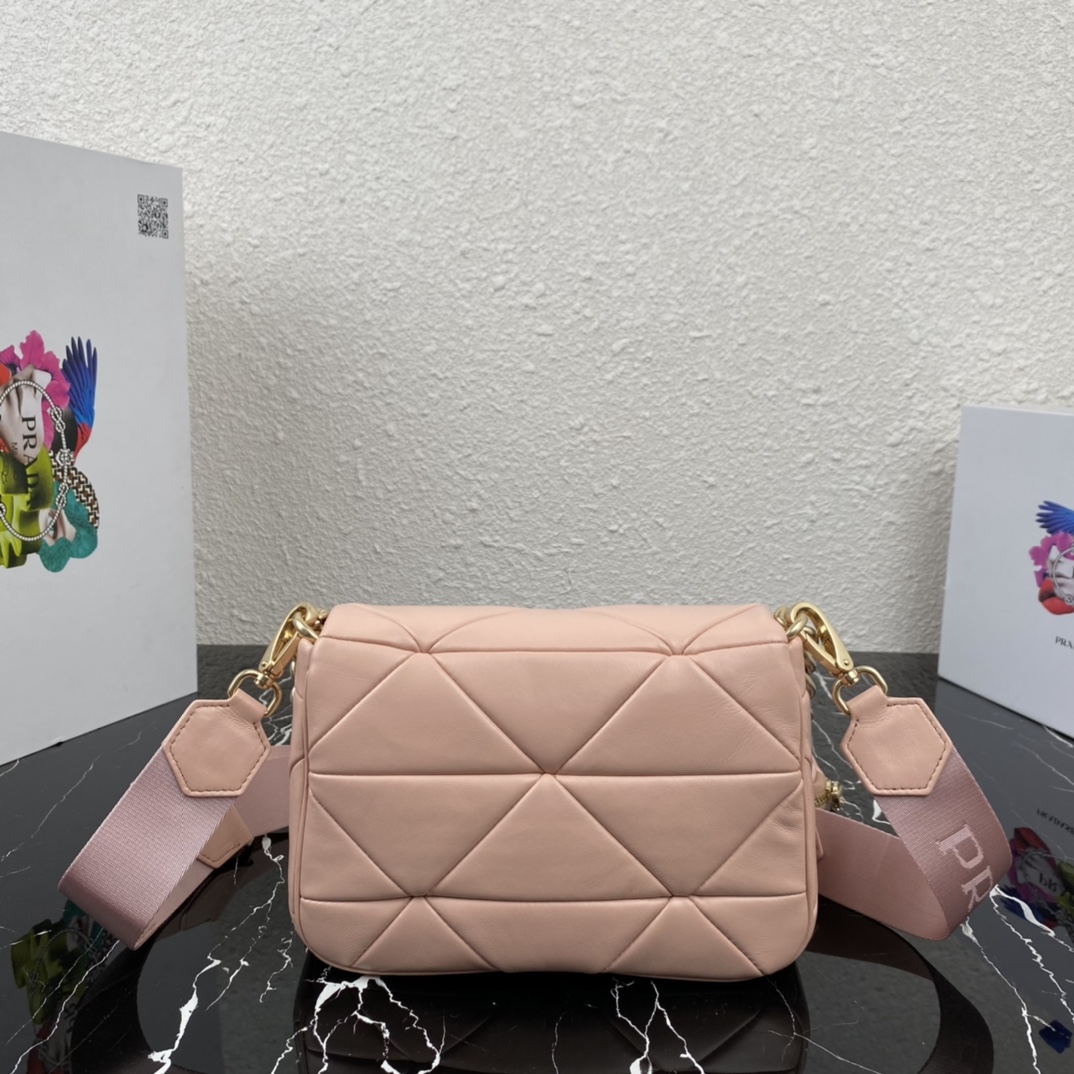 Pra*a system nappa patchwork shoulder bag