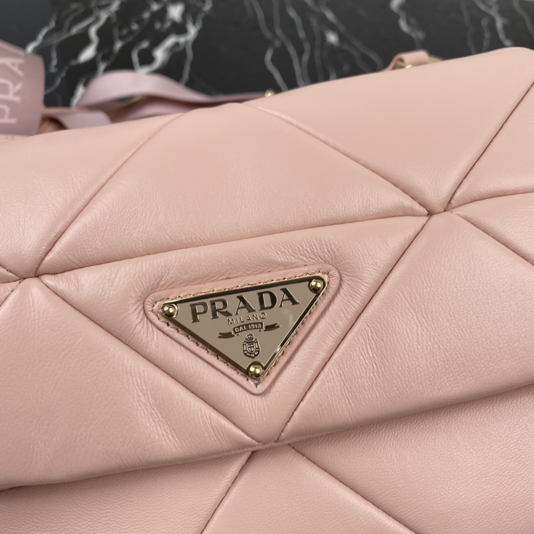 Pra*a system nappa patchwork shoulder bag