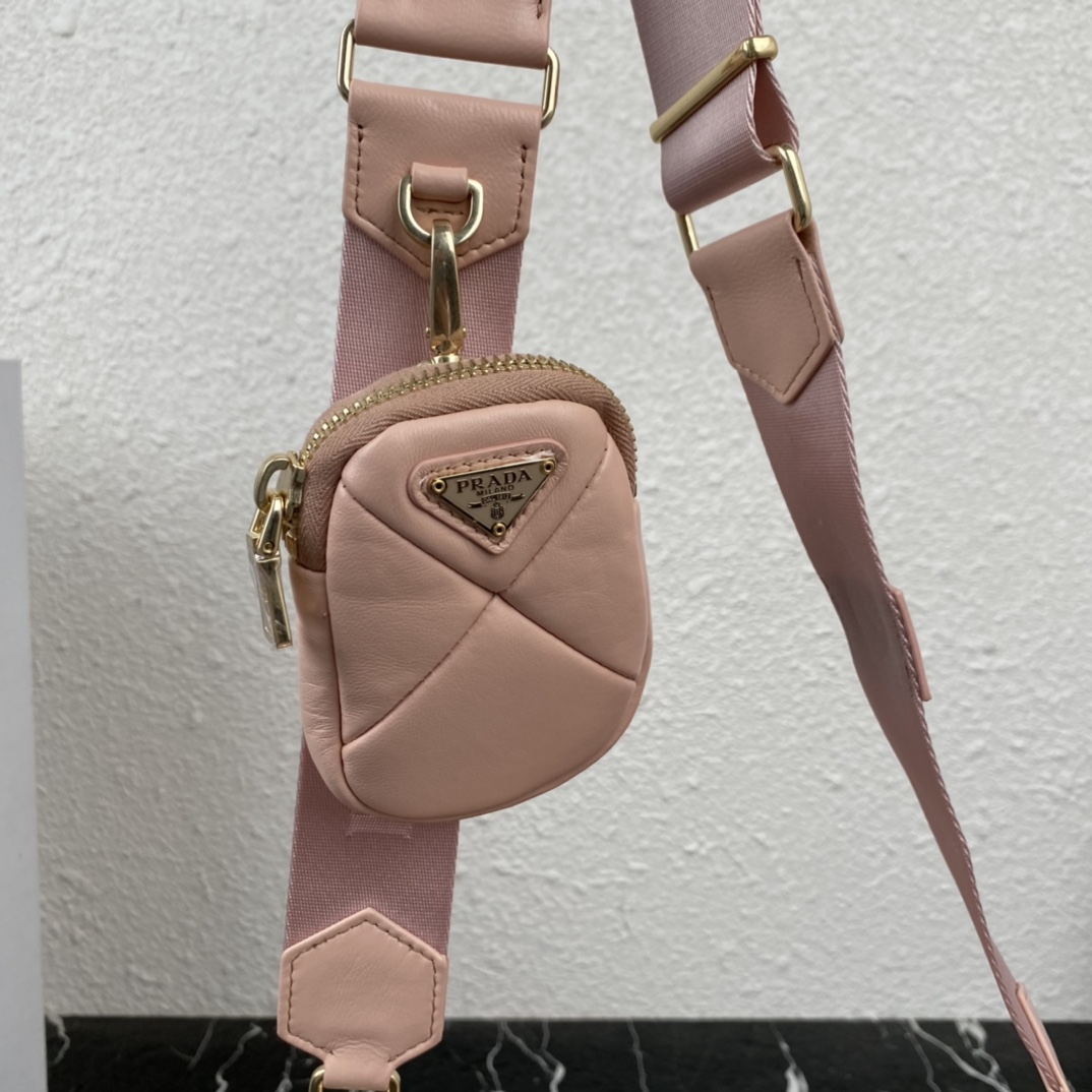 Pra*a system nappa patchwork shoulder bag