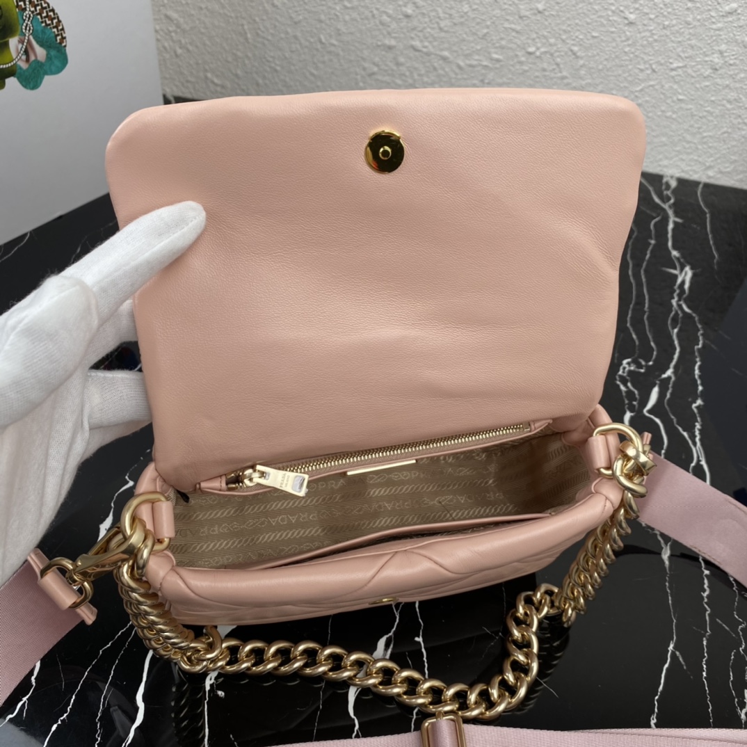 Pra*a system nappa patchwork shoulder bag
